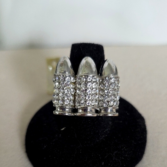 Silver Statement Bullet Ring - Picture 1 of 8